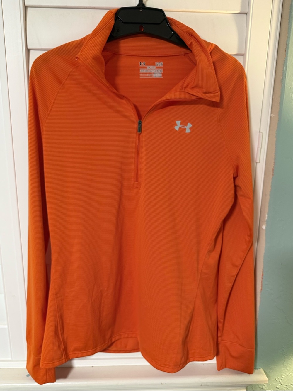 Under Armour Women's Orange 1/4 Zip Pullover Performance Top